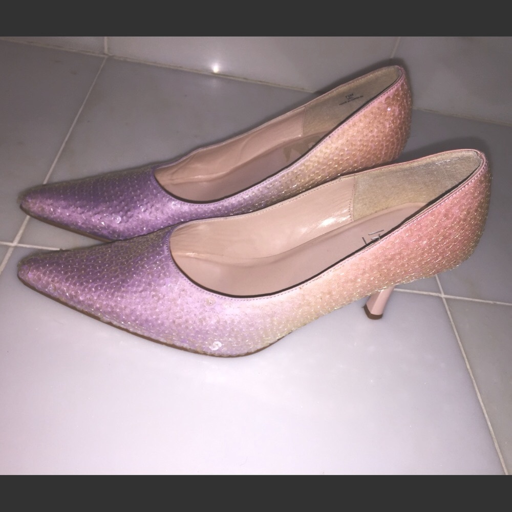 Buy 1,get 2nd half Lavender Pink Ombré sequin pump